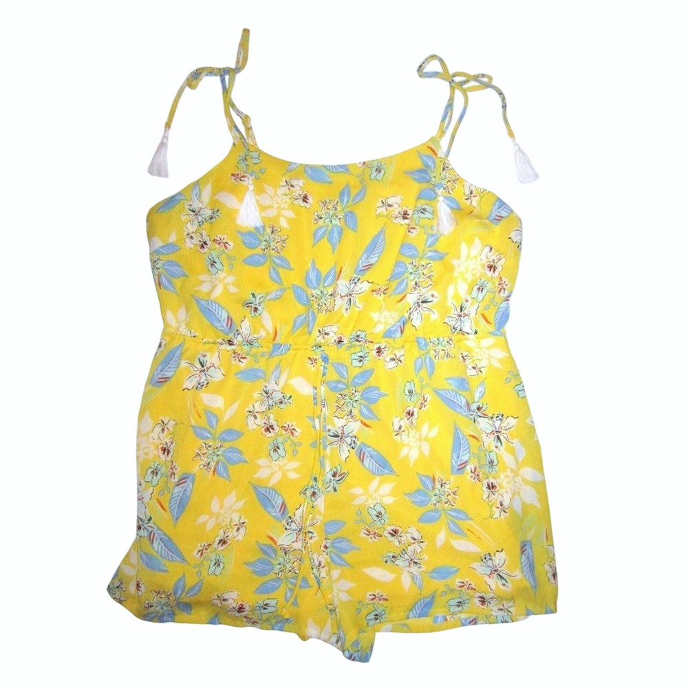 AS U WISH Plus 3X‎ Yellow Floral Romper Shorts Womens NEW NWOT